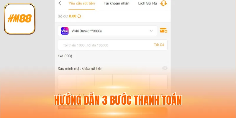 Hướng dẫn 3 bước thanh toán